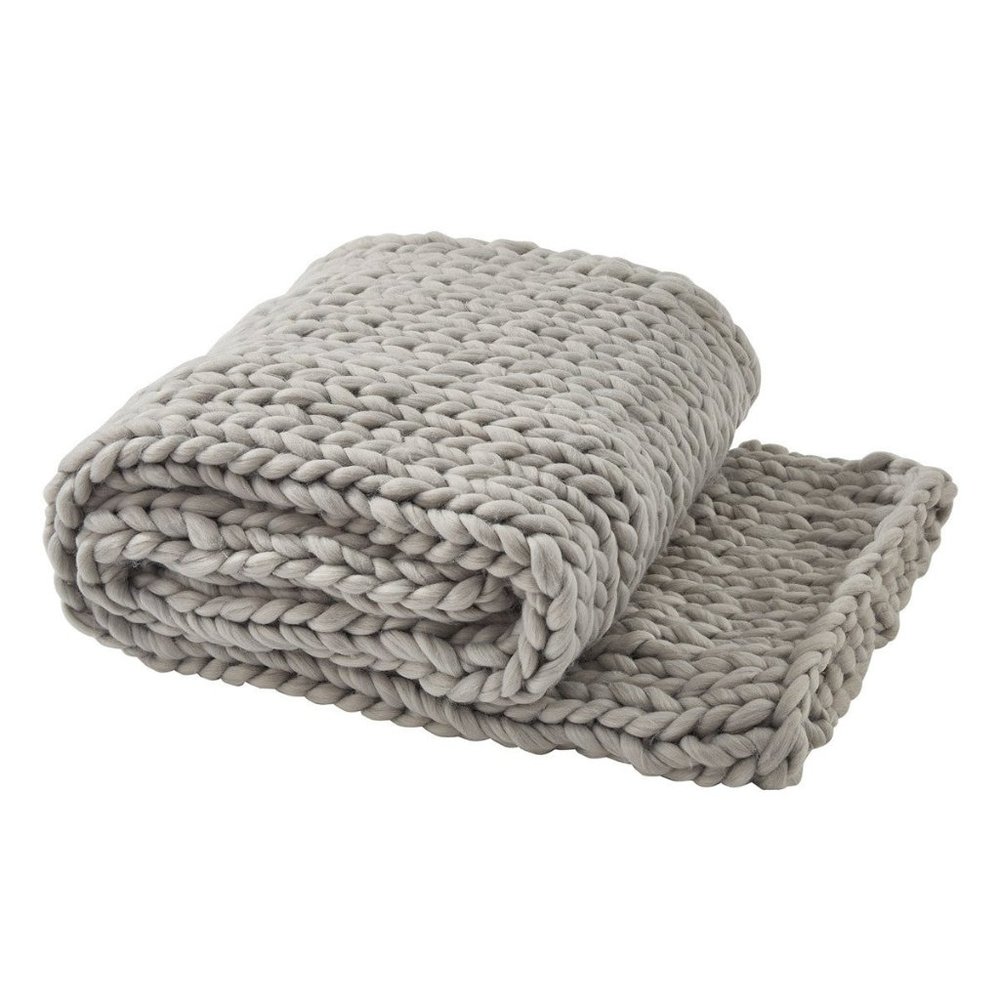 Park Designs Chunky Ribbed Knit Throw- Fog